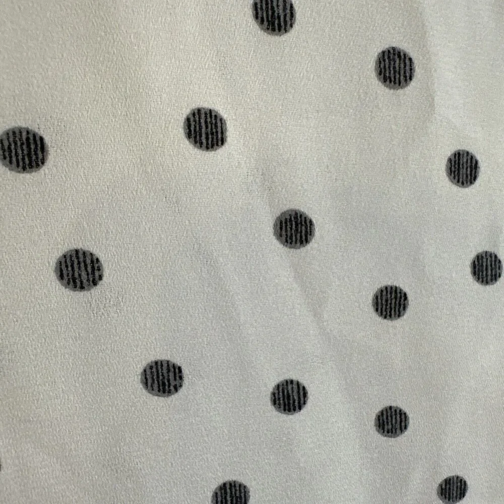 Pleione Sleeveless Top Size M White and Black Polka Dot Cami Shell - Picture 8 of 9